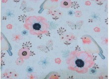 Double Gauze Musselin Rotkehlchen weiss